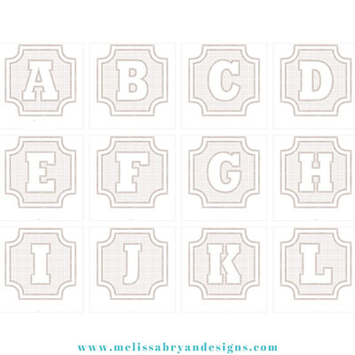 knockdown stitch monogram set